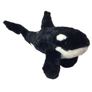 Seaworld Orca Stuffed Animal Shamu Killer Whale Plush Black White